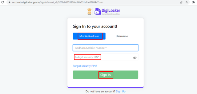 Enter 12-digit aadhaar number to download Via a DigiLocker 