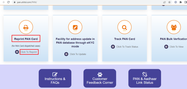 How to Reprint PAN card