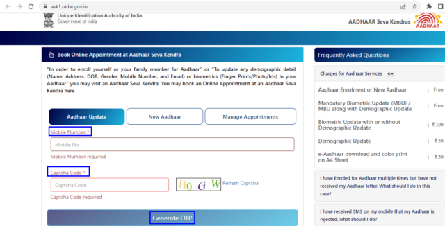 aadhaar appointment