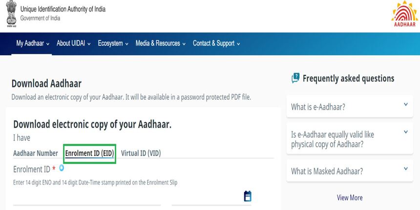 Aadhaar Correction