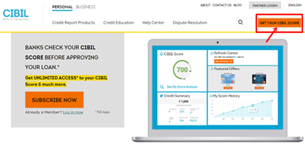 Cibil home page