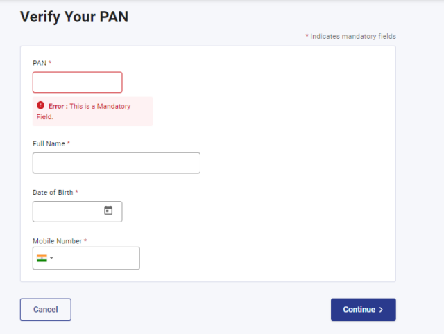 Fill the pan details to know your pan card