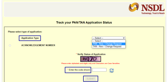 UTI PAN Card status Through nsdl