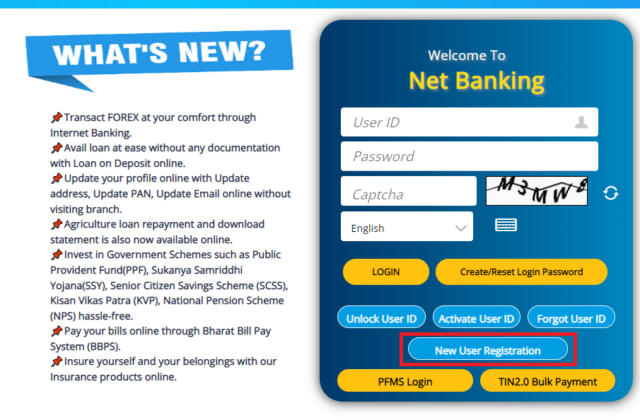 Canara Bank netbanking registration option 