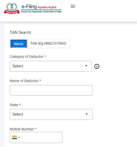 Steps By Steps Process for TAN Verification by Name