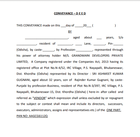 Conveyance Deed 