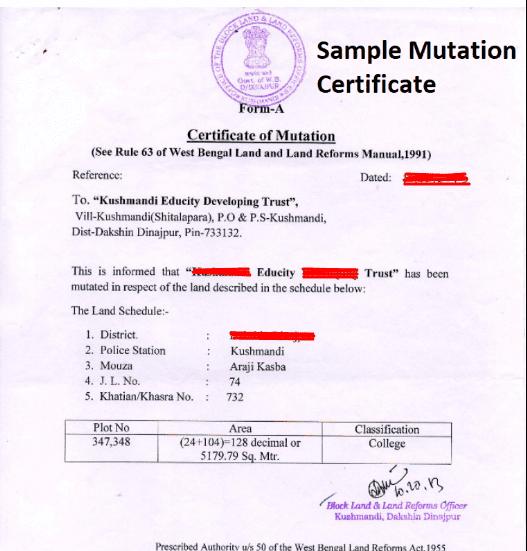 Mutation Certificate 