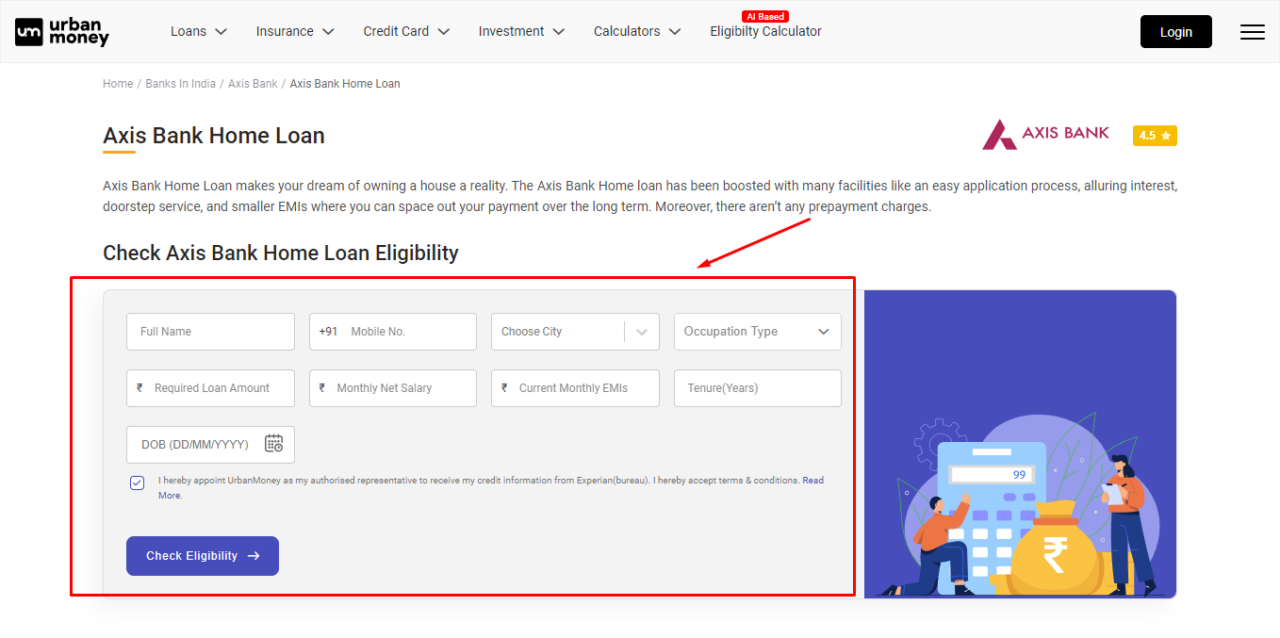 Home Loan Eligibility Calculator Axis