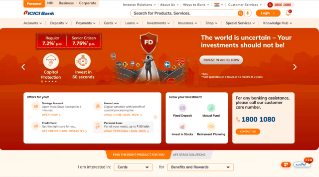 icici-bank-website