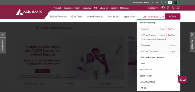 Axis Bank Login