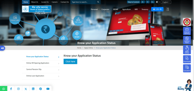Bank of Maharashtra Home Loan Application Status